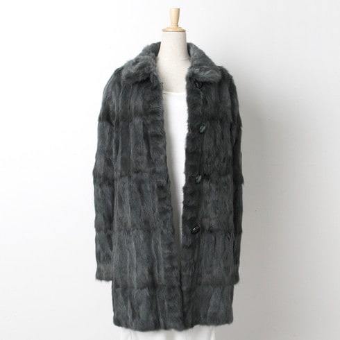 高級 ロシアリス リアルファーコート 2way リバーシブル シルク 黒 高級 ロシアリス リアルファーコート 2way リバーシブル シルク 黒