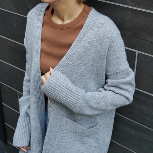 送料無料 訳あり某ブランド カシミア カーディガン☆イタリア製 長袖  