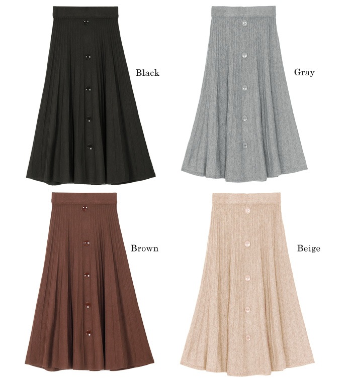 試着のみ美品　エリザベッタフランキ　立体的なプリーツが美しいニットスカート ELISABETTA FRANCHI(エリザベッタ フランキ) スカート