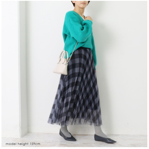 チェック チュールスカート プリーツ こなれロング丈 ロングスカート レディース ミモレ丈 ボトムス フレアスカート 大人 上品 レッド グリーン ホワイト グレー メーカー希望小売価格 7 150 Cocoon コクーン 5586 メール便可 すべての商品 Lfo