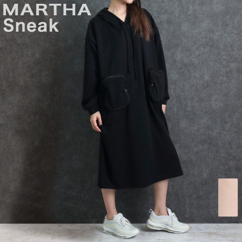 送料無料【MARTHA・Sneak】立体ポケットパーカーワンピース《Lサイズ