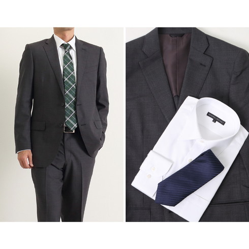 送料無料 訳あり レナウン Renown Instinkt メンズスーツ グレー 無地 ビジネス オフィス 通勤 おしゃれ アジャスター付きパンツ レギュラースーツ 2つボタン ノータック 大きいサイズ A5 A6 Ab4 Ab5 Ab6 Ab7 4 5 6 7 Y4 Y5 Y6 Y7 399