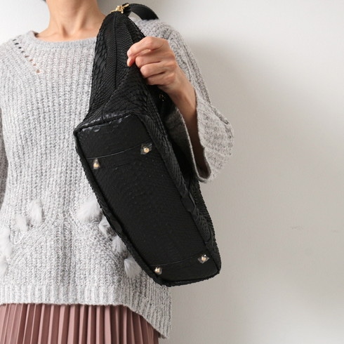 送料無料】2WAYパイソンバッグ♪高級 パイソン ヘビ革 ☆ショルダー