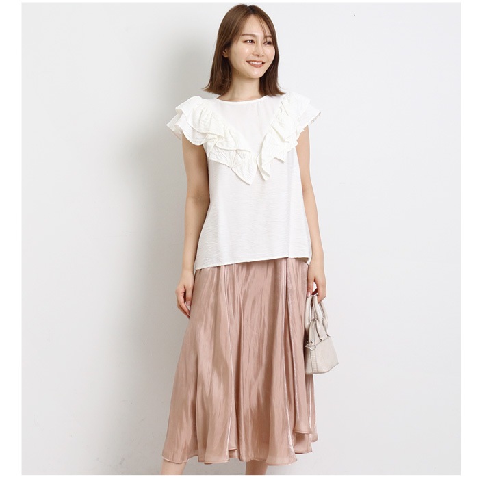 訳あり リネンタッチフリルブラウス レディース ブラウス トップス フリル襟 半袖 無地 シフォン カジュアル フリルブラウス カットソー 白 黒 ブラック オフホワイト Ss メール便可 4800円以上送料無料 完売商品 アパレル 雑貨 Lfo