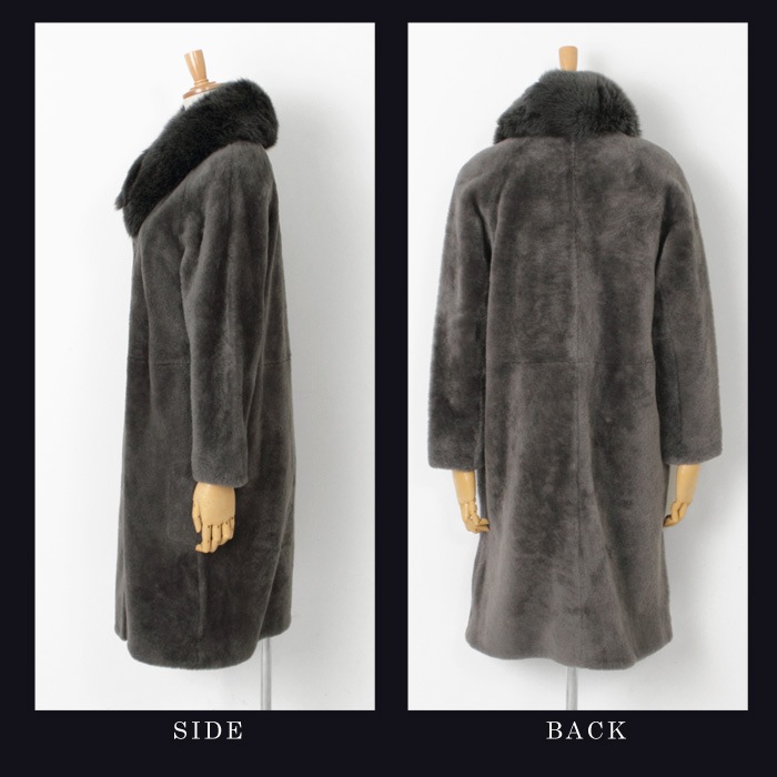 毛皮ムートンフォックススエードコートロング訳あり