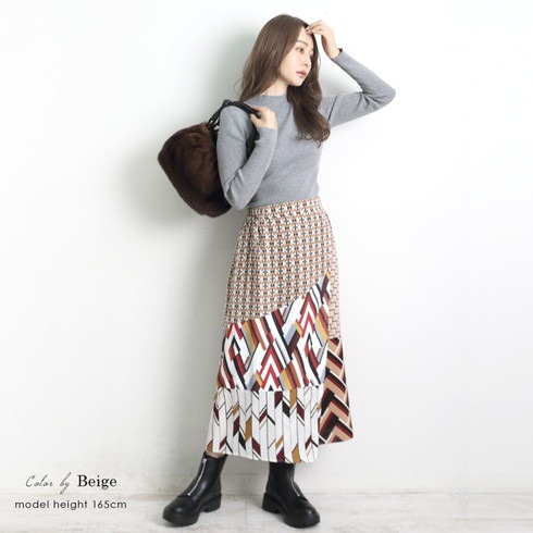 3.1 Phillip Lim ドレープ入り パッチワーク風 ロングスカート 3.1 Phillip Lim ドレープ入り パッチワーク風 ロングスカート