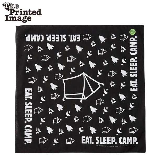 プリンティッドイメージ ネイチャープリントバンダナ EAT.SLEEP.CAMP