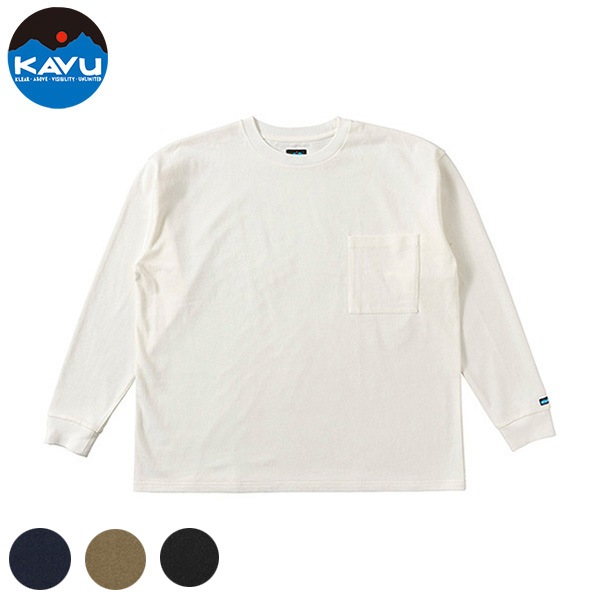 カブ― メンズ ロングスリーブオーバーサイズポケットTシャツ