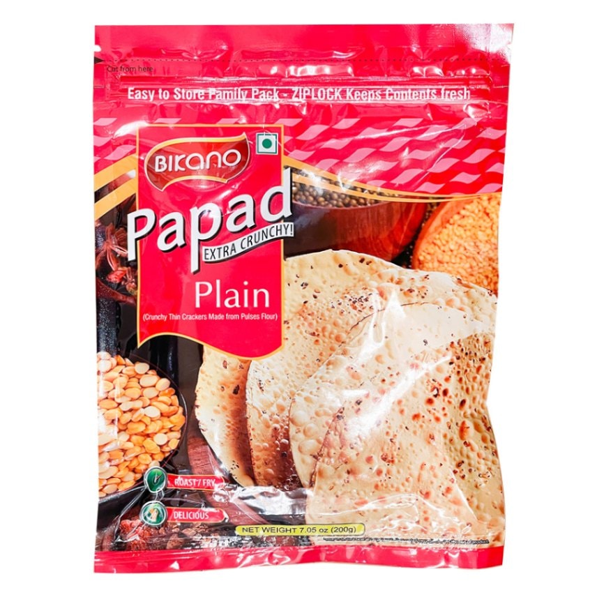 BIKANO プレーンパパド 200g(1袋)　BIKANO Plain Papad