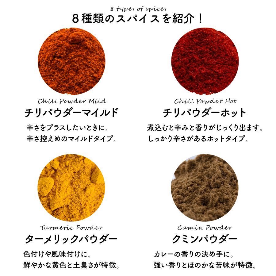 スパイスボトル8種から選べる3本セット (100g×3本)