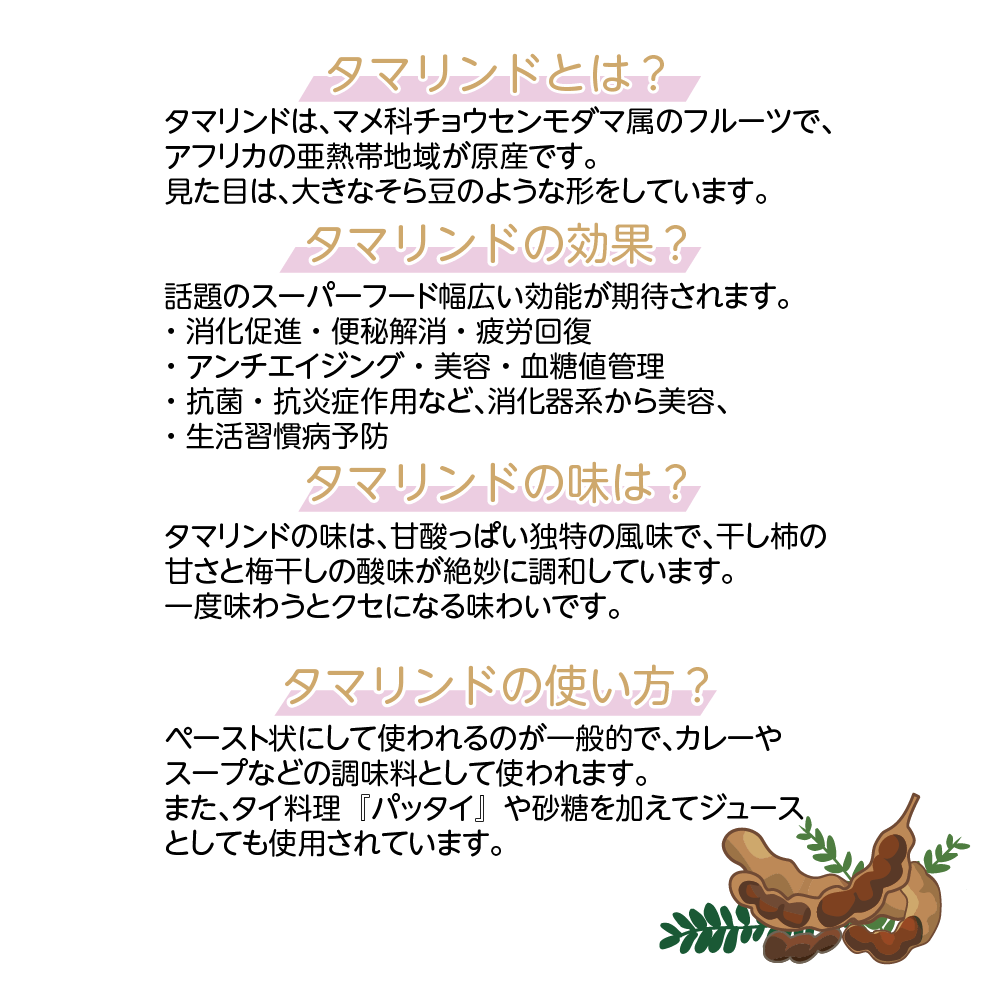 タマリンドバー 種なし 200g Tamarind Seedless