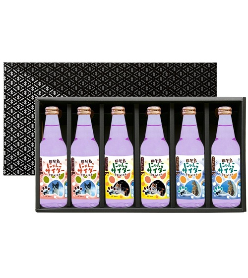 清涼飲料水】田代島にゃんこサイダー6本(化粧箱入) | 清涼飲料水