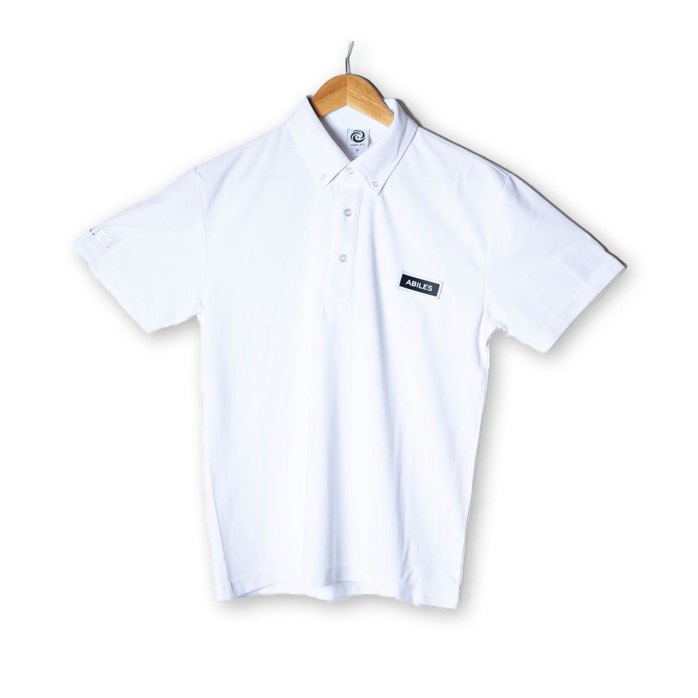ABILES POWER Polo-Shirt 【白×白ワッペン】