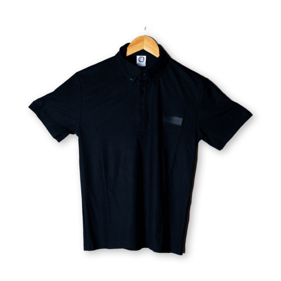 ABILES POWER Polo-Shirt 【黒×黒ワッペン】