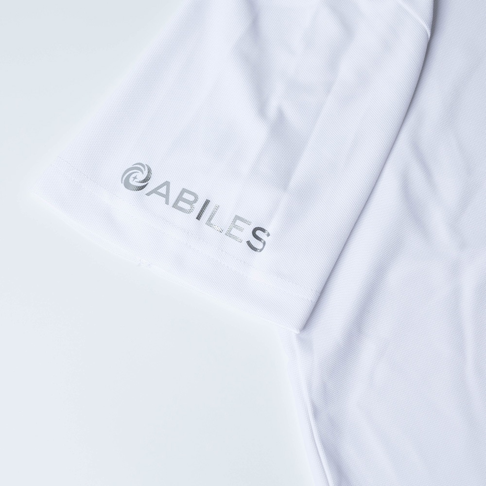 ABILES POWER Polo-Shirt 【白×白ワッペン】