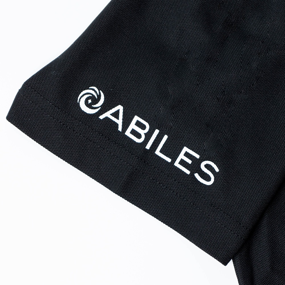ABILES POWER Polo-Shirt 【黒×白ワッペン】