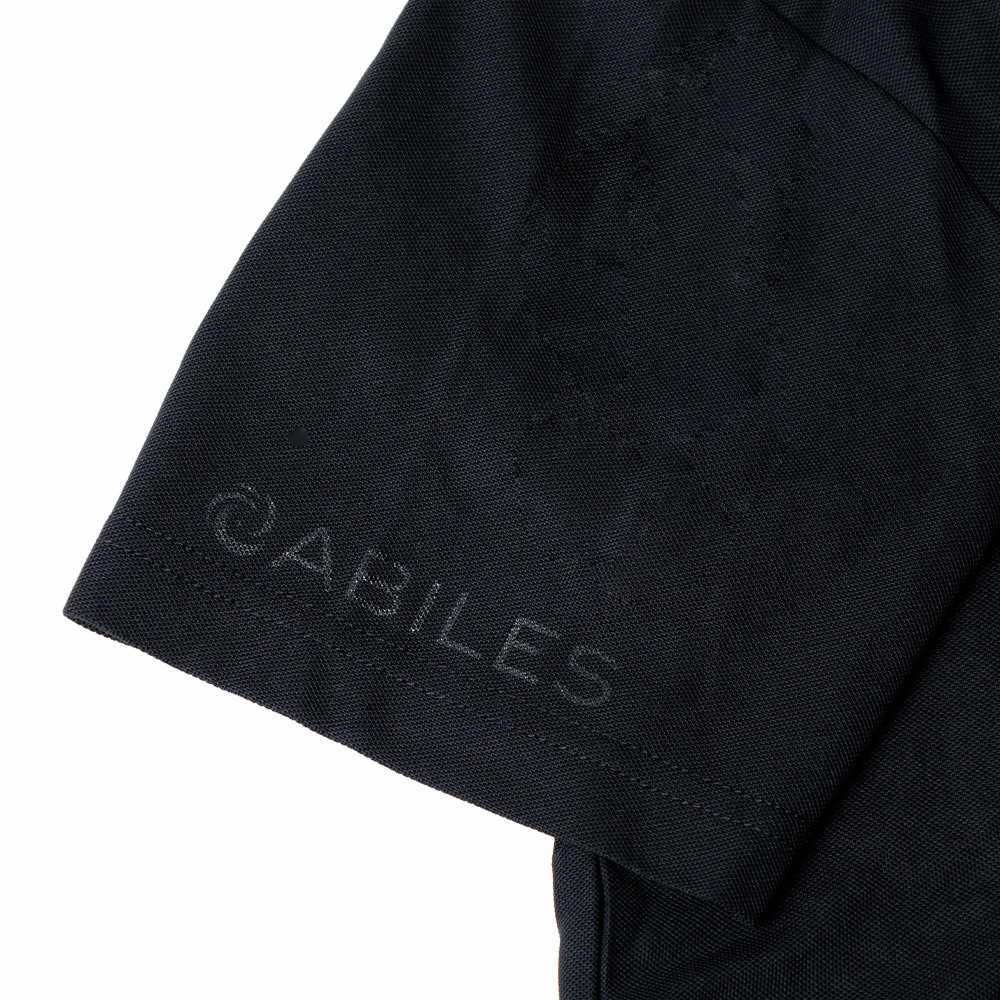 ABILES POWER Polo-Shirt 【黒×黒ワッペン】