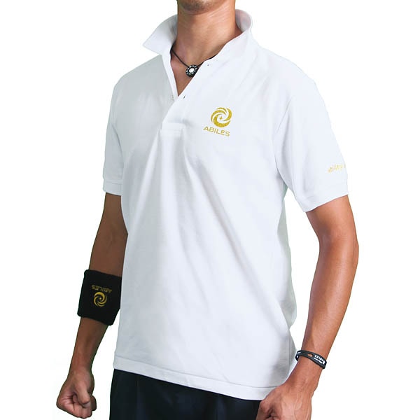 ABILES POWER ポロシャツ【白×金】