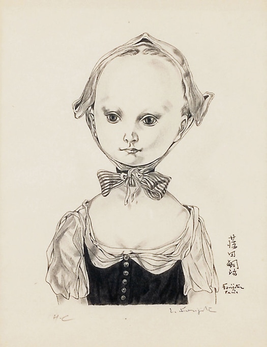 藤田嗣治【JEUNE FILLE PORTANT UN OISEAU】