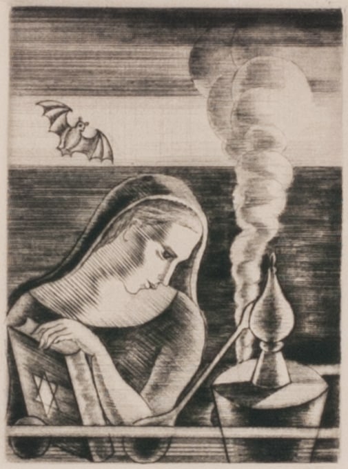 長谷川潔　日夏耿之介定本詩集 第三巻　1925年　銅版画　限定330部　真作 長谷川潔 『日夏耿之介定本詩集』 第三巻・挿画1 | | アトリエ