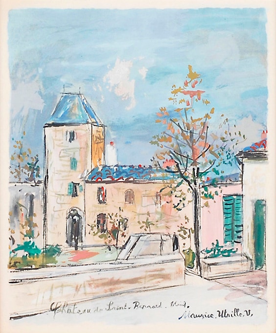 モーリス・ユトリロ、コルト通り、希少画集画、新品額装付 モーリス・ユトリロ、コルト通り、希少画集画、新品額装付