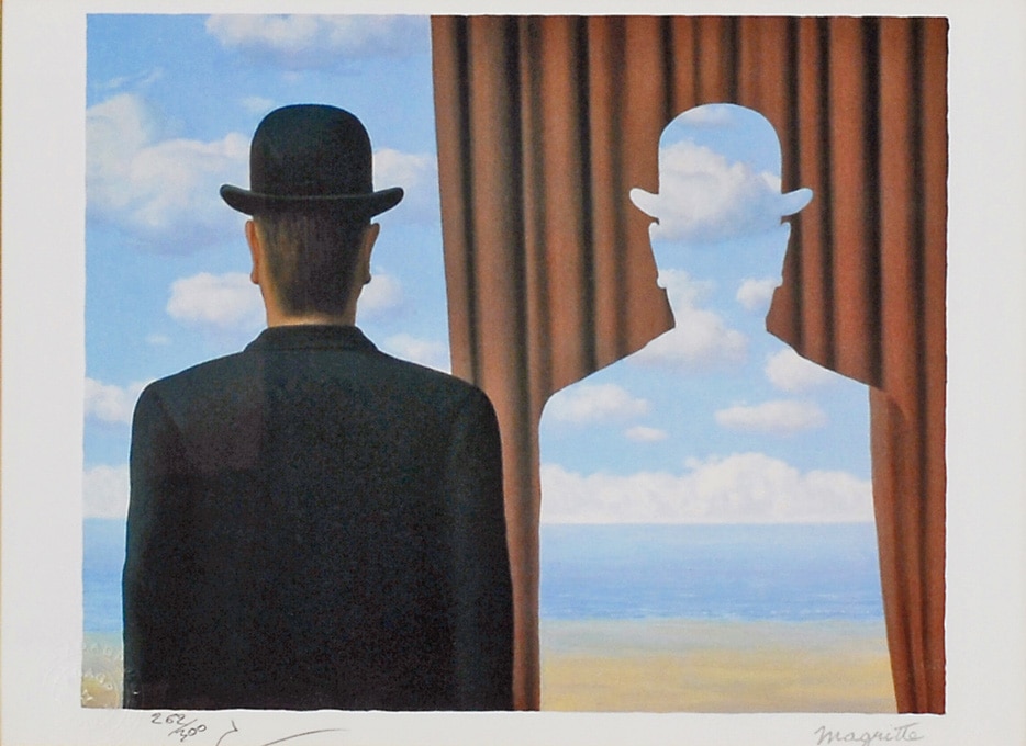 ルネマグリット 写真 画家マグリット 絵 作品 マグリット  ルネ・マグリット光の帝国ヴィンテージポスター 印刷 ポスター キャンバス ウォールアート 画像 絵画 現代 芸術 壁の絵 け ソファの背景絵画16x24inch 40x60cm ホーム キッチン
