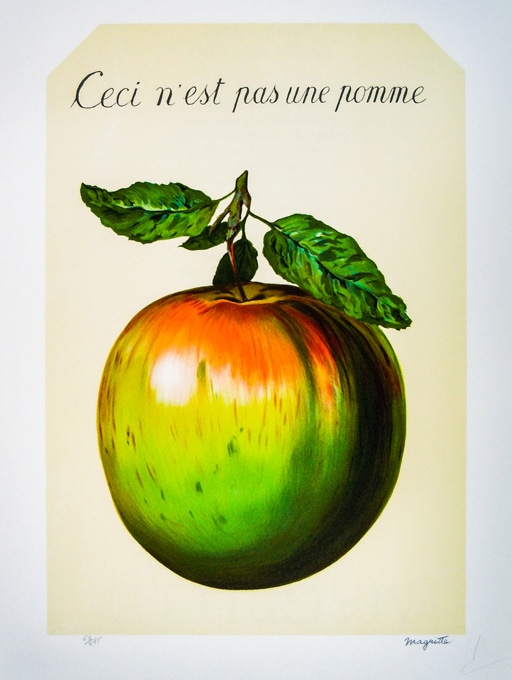 水彩画『Une pomme』絵画 りんご アンティーク　アート　林檎 水彩画『Une pomme』絵画 りんご アンティークアート林檎