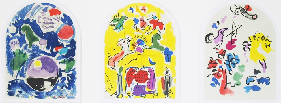 低価格で大人気の マルク・シャガール 「ステンドグラスの下絵3点組（I 絵画