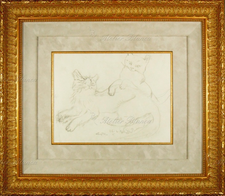 絵画 油絵　母と仔　猫 Amazon.co.jp: 19 絵画 子猫の絵画 アルフレッド ブルネル ド 絵画