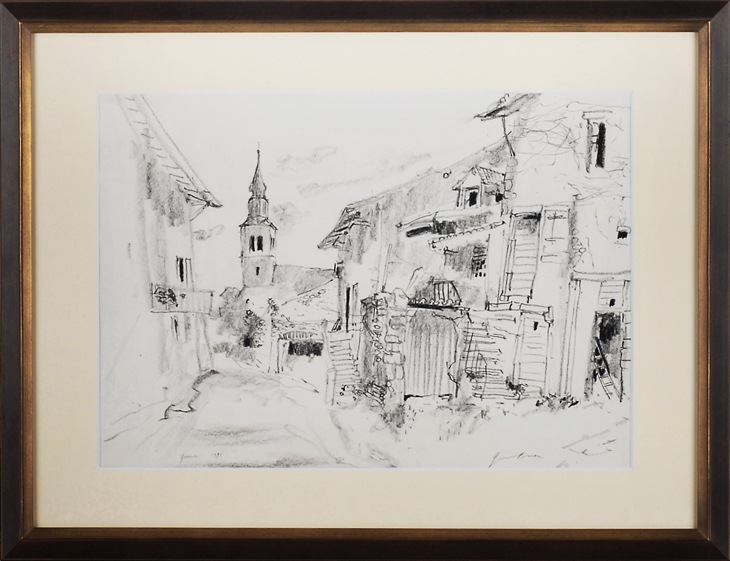 水彩画　古美術　ベルナール・ガントナー ベルナール・ガントナー