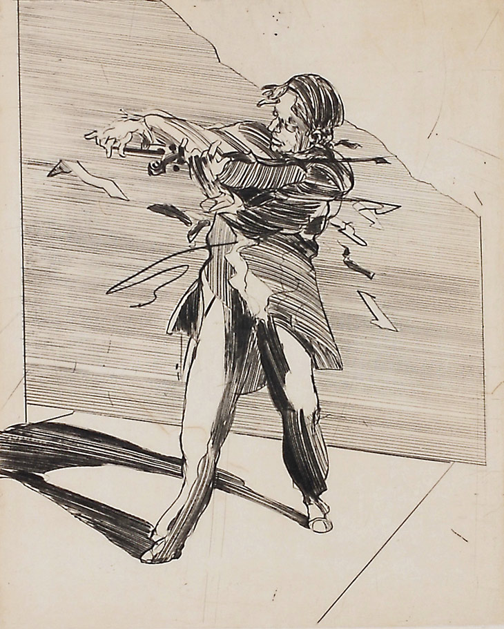 ワイズバッシュ　絵画　横を向くバイオリニスト ワイズバッシュ 絵画 横を向くバイオリニスト バイオリニスト