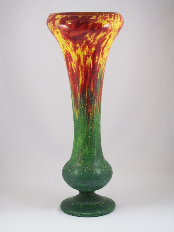 アンティーク ドームナンシー アイリス紋花器 オパールセント