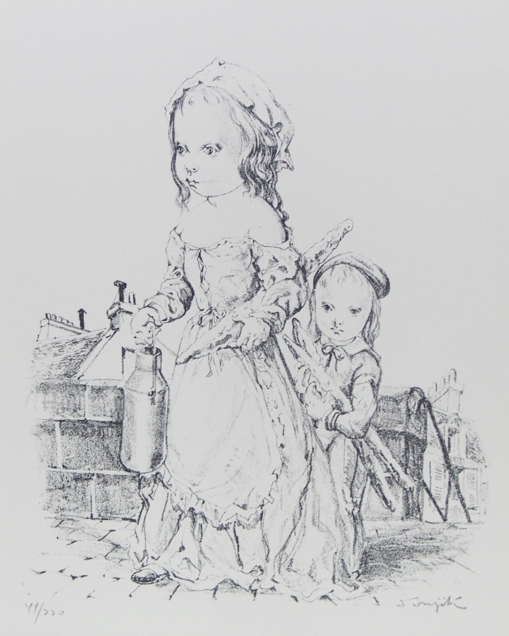 藤田嗣治 「パンとミルクポットを持つ子供たち」 | | アトリエ・ブランカ
