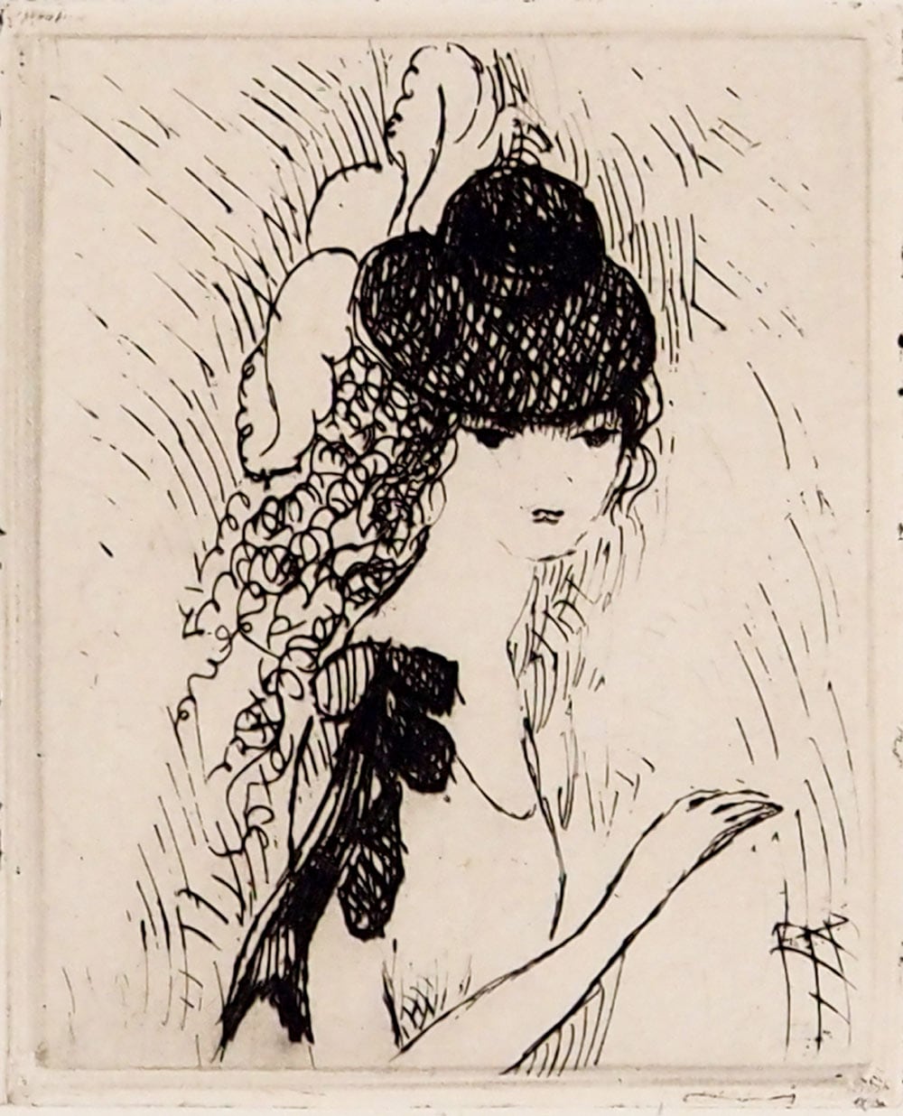 MARIE LAURENCIN マリー・ローランサン エッチング 「目深に