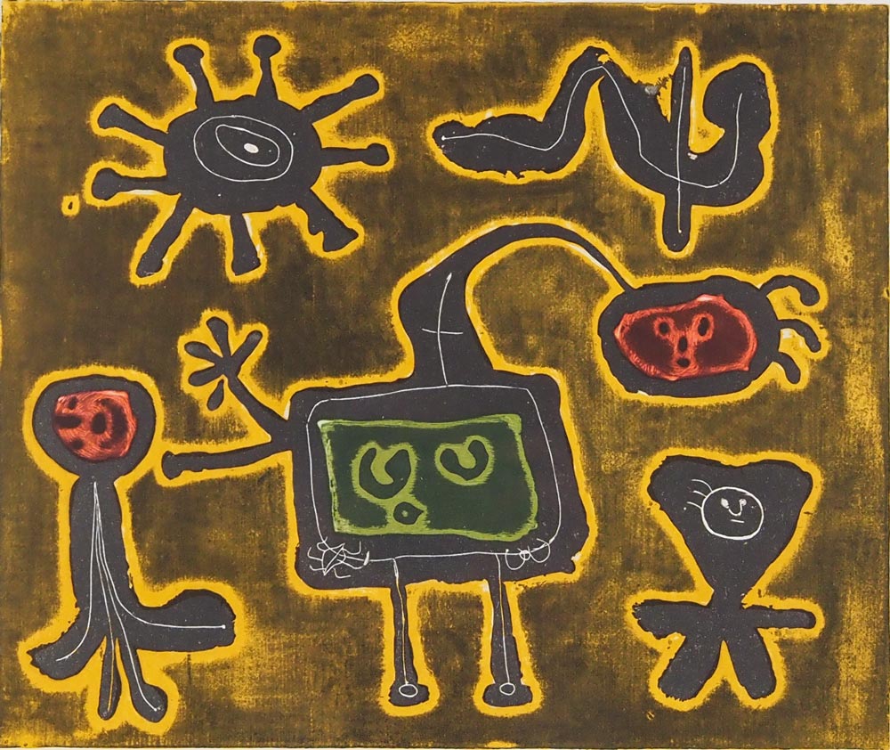 ジョアン・ミロ 黄金の羽のトカゲ 1971年 リトグラフ オリジナル 版画