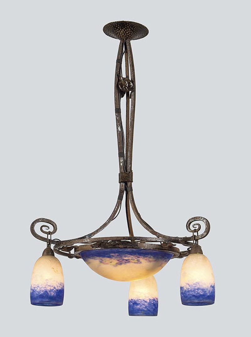 フランス アンティーク Degue工房 デュゲ アールデコ 4灯式