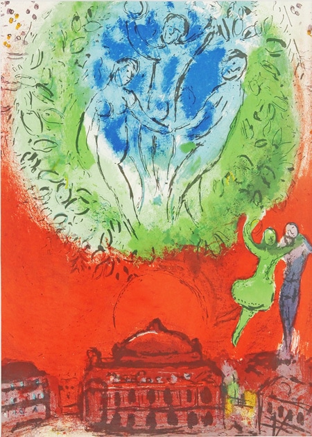 ◆マルク シャガール◆ヴィンテージ オデッセイア リトグラフ シャガール『オデュッセイア II』より 「徴候。大鷹と鳩