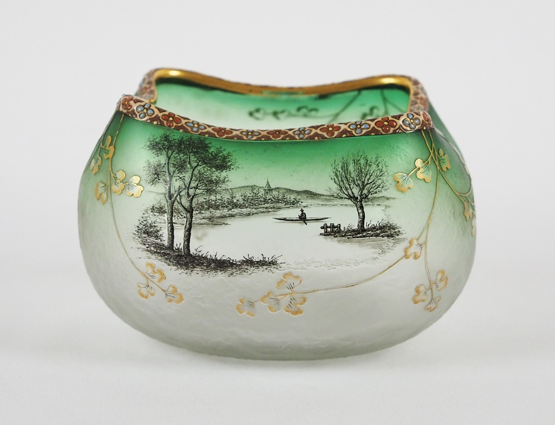 アンティーク ドームナンシー アイリス紋花器 オパールセント パートド