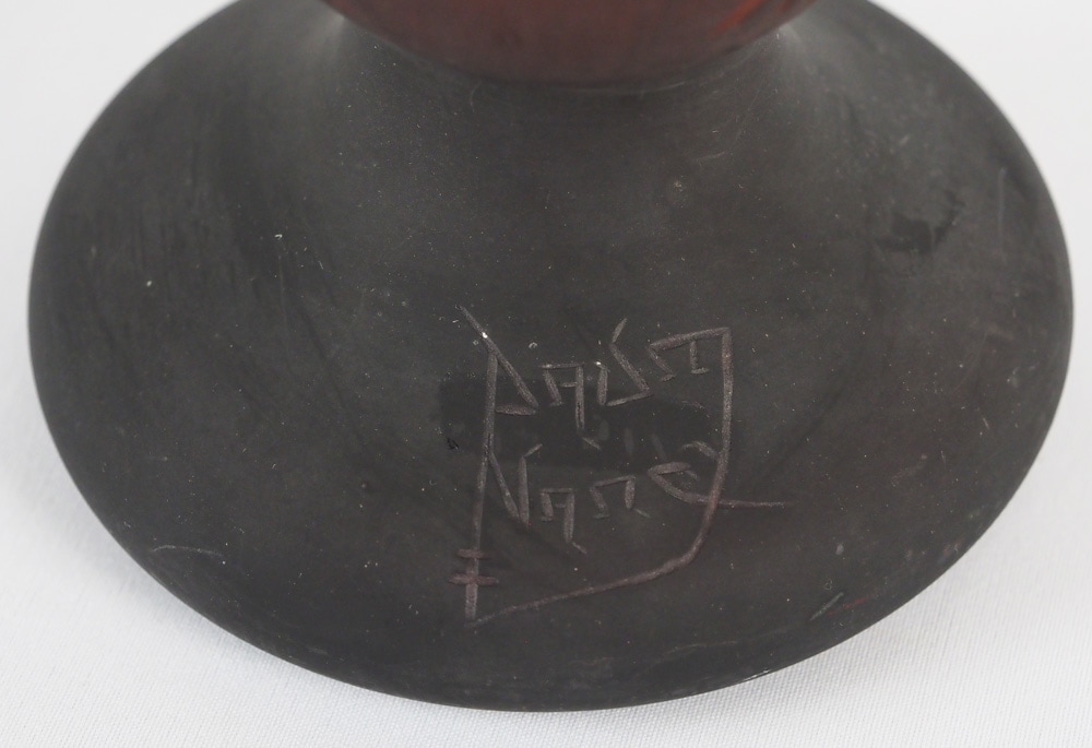 最終値下げ ドーム・ナンシー 煙草の花文花瓶 当時物 硝子 植物 骨董 真作保証 3_000000003620.jpg?1678209905