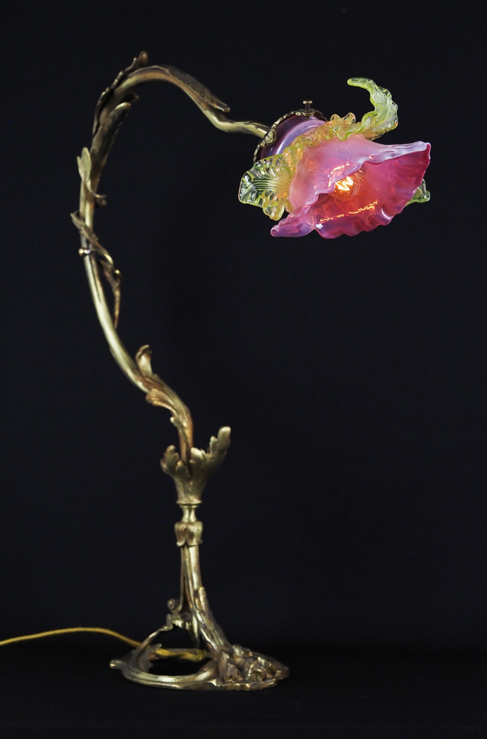 アール・ヌーヴォー レリーフランプ ガレ風 蘭 【公式通販】