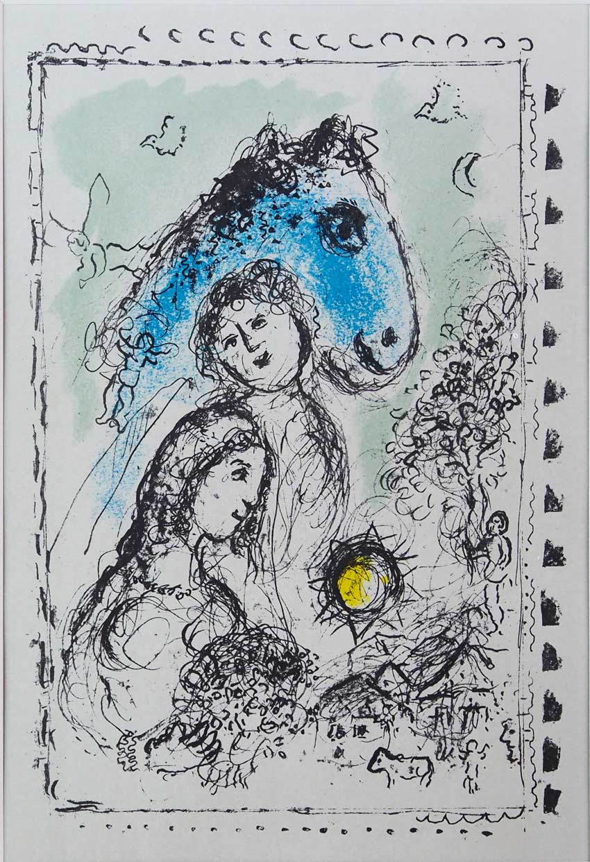 マルク•シャガール Marc Chagall 青い馬とカップル 版画 リトグラフ マルク・シャガール 「青い馬と恋人たち」 | | アトリエ・ブランカ