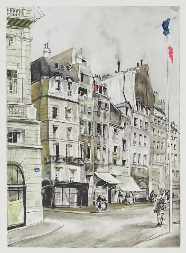 藤田嗣治 ヘリオグラビュール(銅版画)『今日の芸術より』1927年、黄布＆