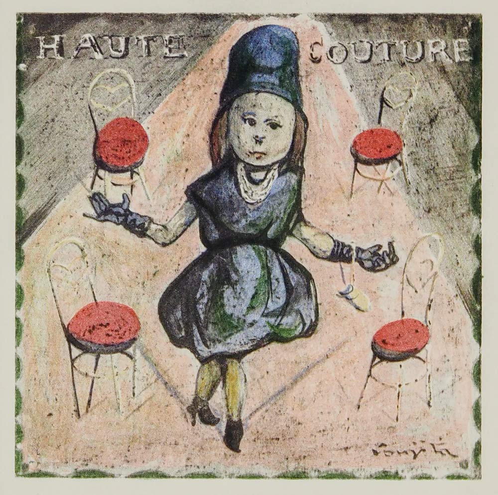 藤田嗣治「噂話をする人」四十雀