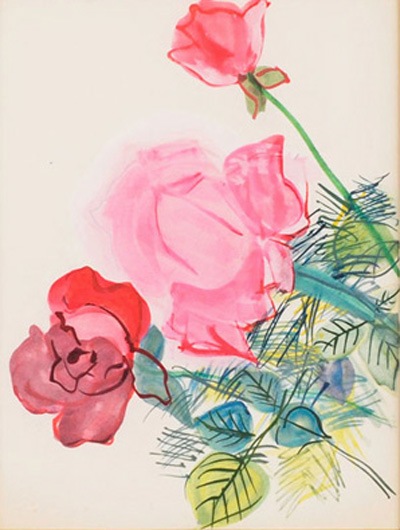 バラの絵 2018年制作 バラの絵 2018年制作 絵画 薔薇 美術品 日本画 バラ ばら 花 華
