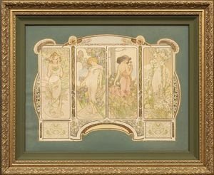 アルフォンス・ミュシャ 「四つの花 四点組」 | | アトリエ・ブランカ