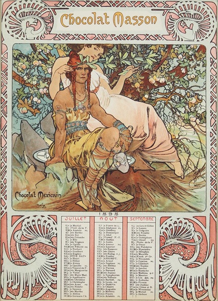 アルフォンス・ミュシャ、〈ショコラ・マッソン〉・〈ショコラ・メキシカン〉 ミュシャ『ショコラメキシカン・秋』 - 旭川市のギャラリー・シーズ