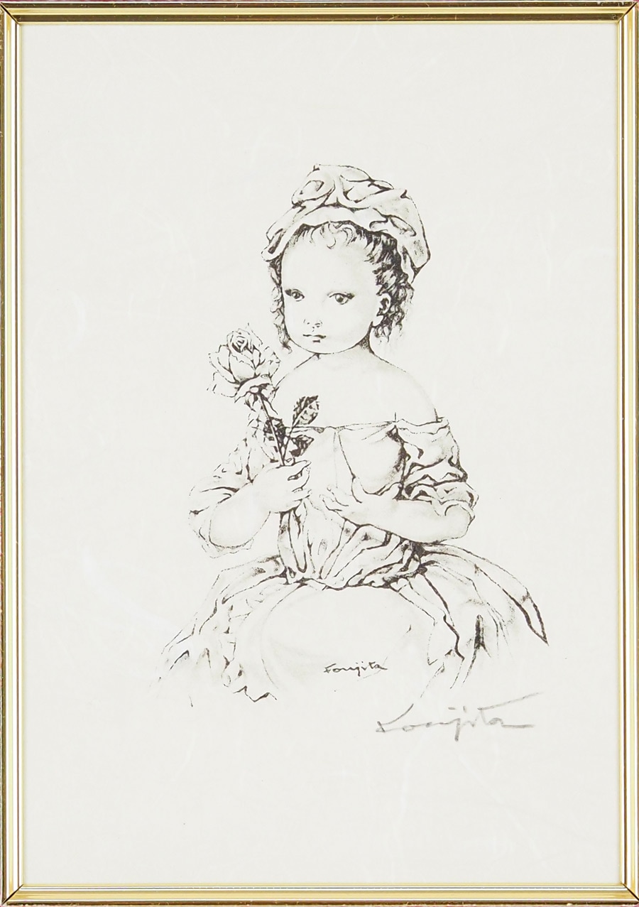 藤田嗣治「バラを持つ少女」 | | アトリエ・ブランカ