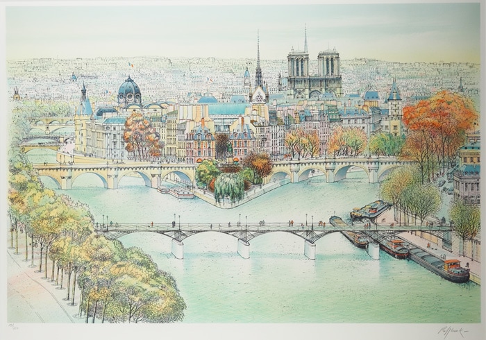 ロルフ ラフルスキー リトグラフ フランス 風景画 大型額絵　直筆サイン 000000005187_9SwylXa.jpg