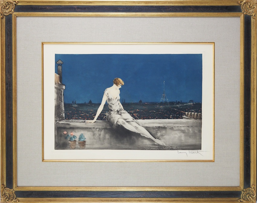 ルイ・イカール、ミミ、希少限定画集画、新品高級額装付、状態良好 ルイ・イカール、ミミ、希少限定画集画、新品高級額装付、状態良好