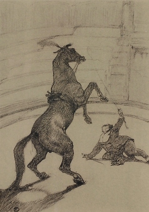 トゥールーズ・ロートレック、馬に鞍をつける砲兵、希少画集画 トゥールーズ・ロートレック、馬に鞍をつける砲兵、希少画集画